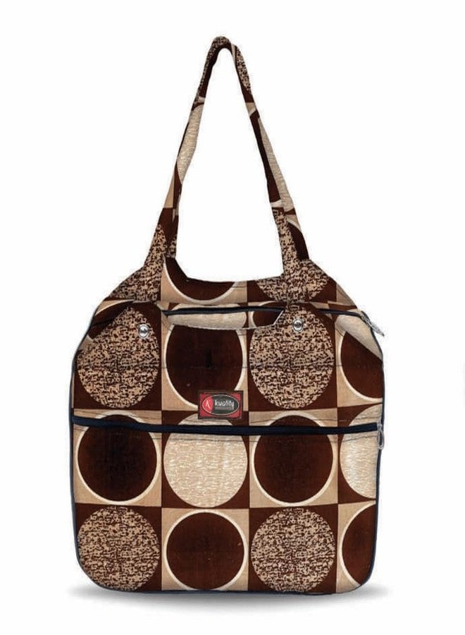 Temoli Handbag or Travel Bag for carrying things or also used as a office bag or college bag,Circle & Coffee,1 Pcs - Image 1